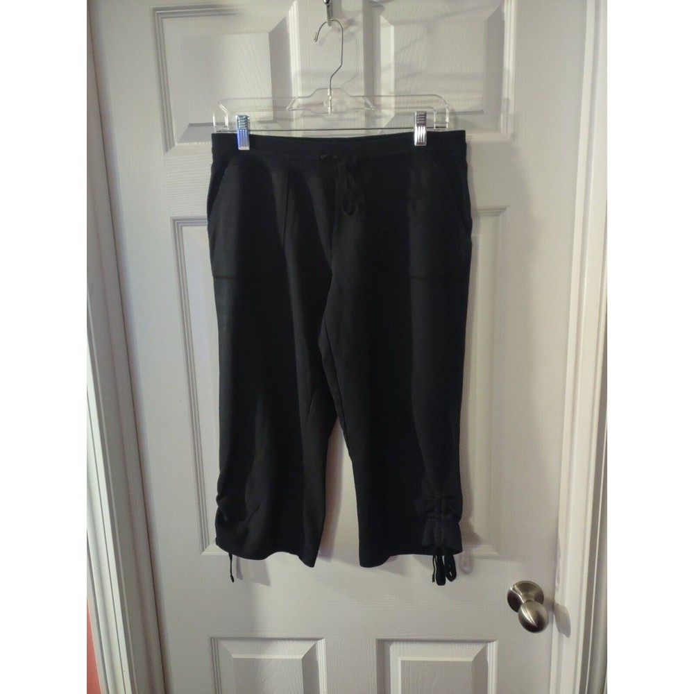 Silverwear Tall Capri Pants Size ST Black Tie Waist